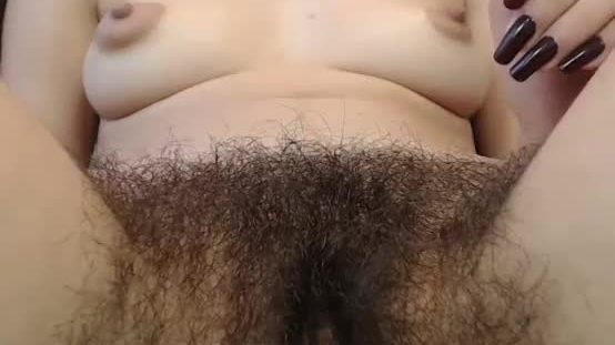 Hairy camslut hairyfairy1 shows big bush on cam